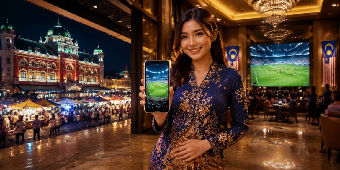 Pemain Malaysia dari Kota Bharu menyemak tip pertaruhan bola sepak di platform ez115 menggunakan telefon pintar